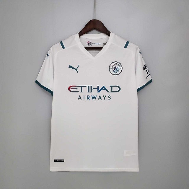 AAA Quality Manchester City 21/22 Away White Soccer Jersey